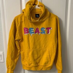 Yellow Hoodie with Mr BEAST Graphic